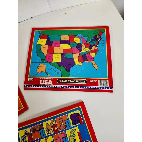 Vtg Rose Art Brand Set Of 3 Cardboard Frame Puzzle Ages 2 to 5 1993 USA - Picture 3 of 8